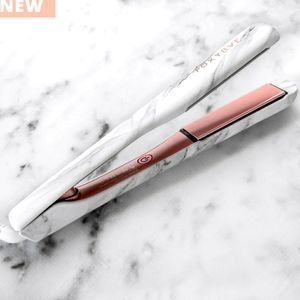 FOXYBAE WHITE MARBLE ROSE GOLD FLAT IRON
